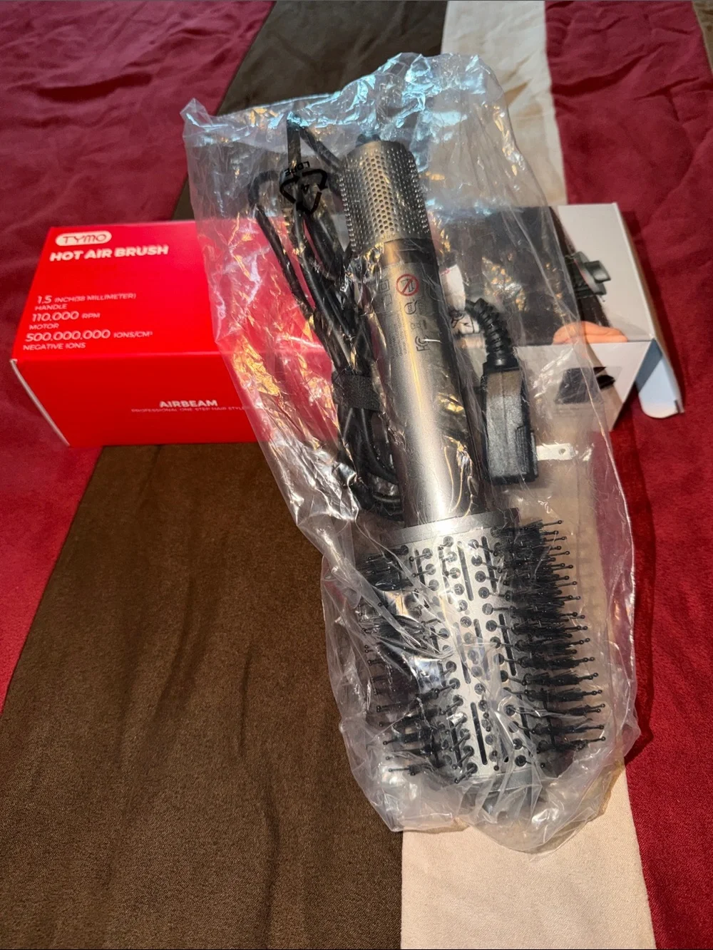 TYMO Hot Air Brush - Red Styling Hot Air Brush for Men